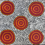Diona Nakamarra Williams, “Napaljarri-warnu Jukurrpa (Seven Sisters Dreaming)”, Acrylic on Linen, 30x30cm, NG7876