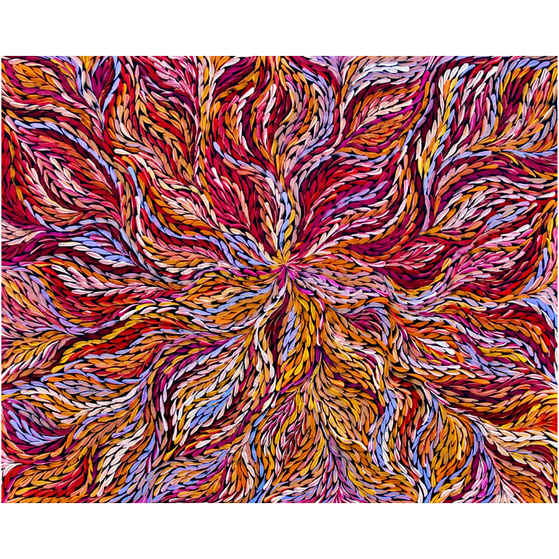 Rosemary Petyarre (Pitjara), "Bush Yam, Medicine Leaf”, Acrylic on Canvas, 71x56cm, NG7900