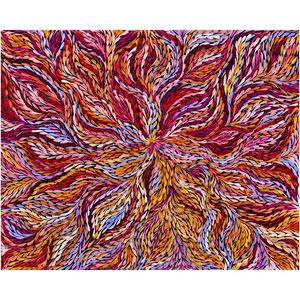 Rosemary Petyarre (Pitjara), "Bush Yam, Medicine Leaf”, Acrylic on Canvas, 71x56cm, NG7900