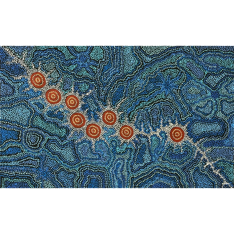 Azeza Possum Ramzan, "Milky Way - Seven Sisters Dreaming", Acrylic on Canvas, 145x92cm, NG7859