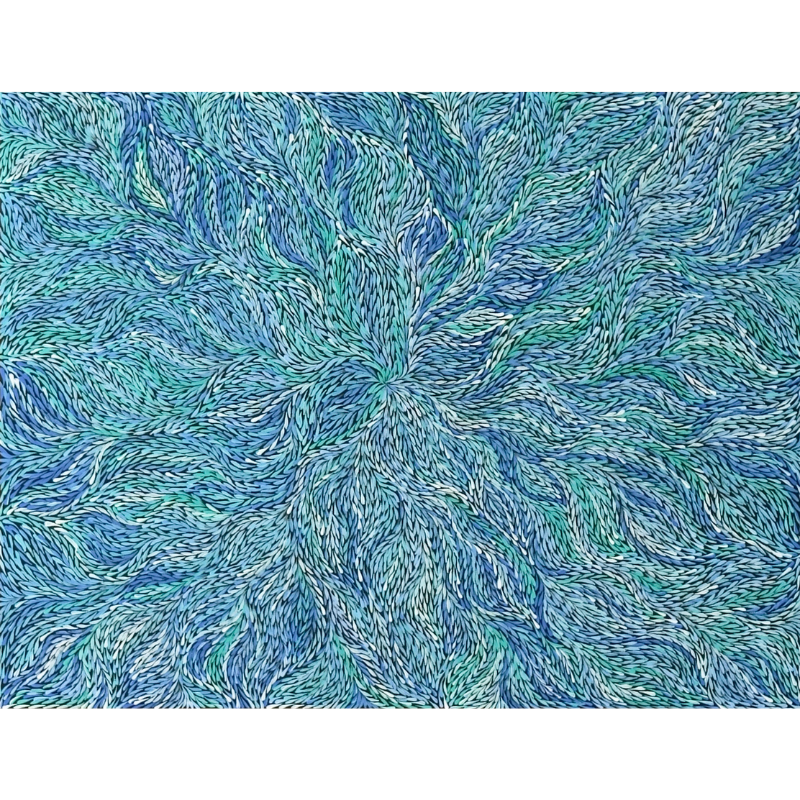 Rosemary Petyarre (Pitjara), "Bush Yam, Medicine Leaf”, Acrylic on Canvas, 122x91cm, NG7896