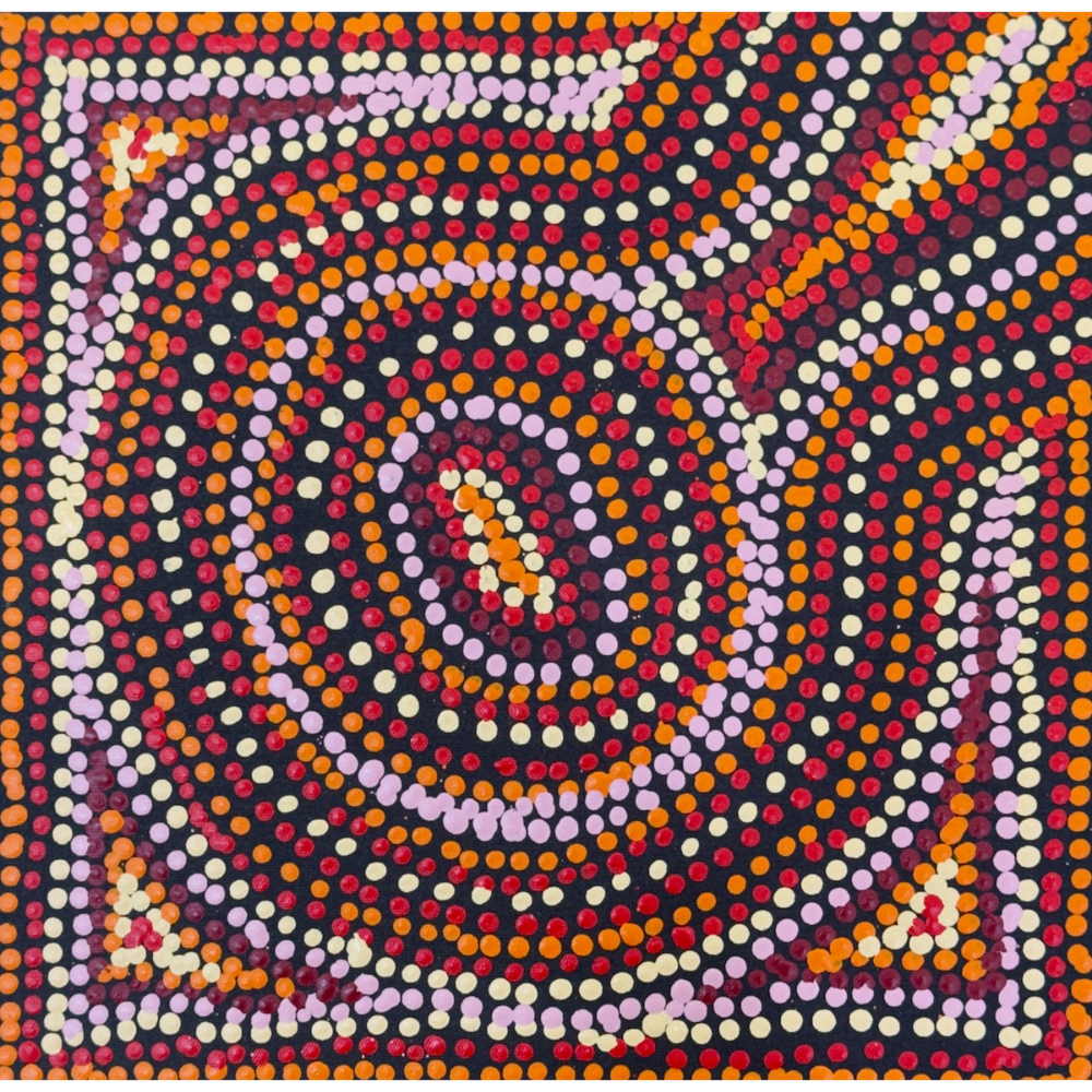 Michelle Butler Nakamarra, “Seven Sisters, Minyma Inmaku”, Acrylic on Canvas, 30x30cm, NG7942