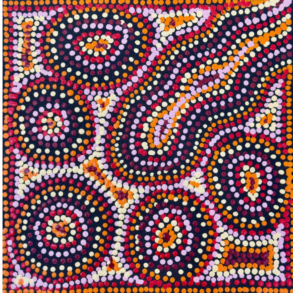 Michelle Butler Nakamarra, “Seven Sisters, Minyma Inmaku”, Acrylic on Canvas, 30x30cm, NG7943