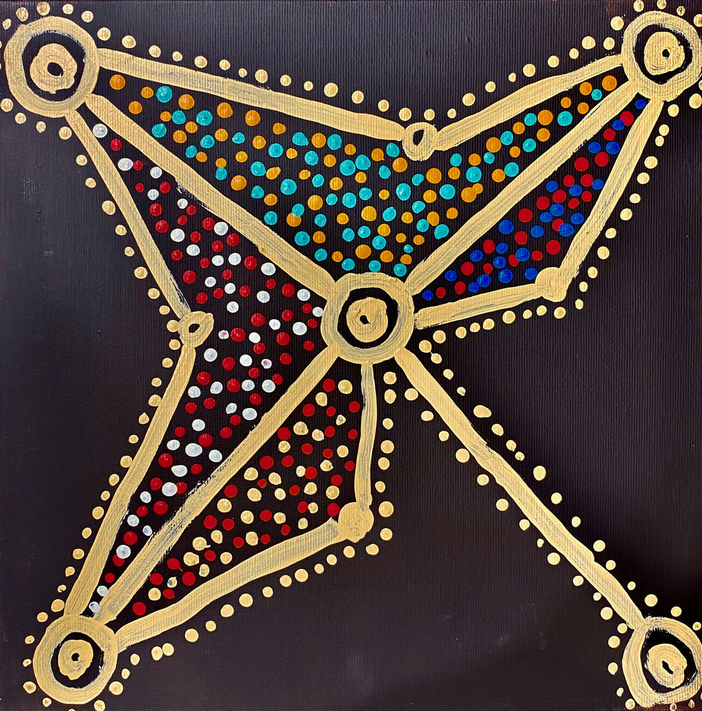 Christopher Japangardi Michaels, “Ngapa Jukurrpa (Water Dreaming) - Puyurru“, Acrylic on Linen, 30x30cm, NG5880