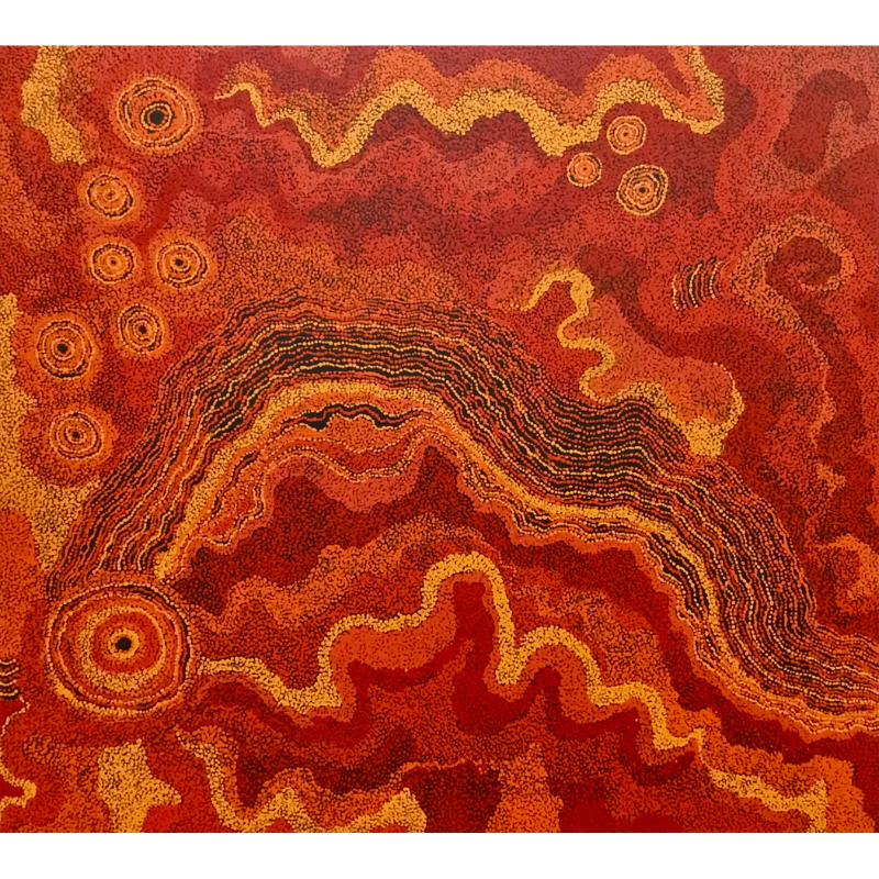 Tjungkara Ken, "Kungkarangkalpa Tjukurpa - Seven Sisters Dreaming", Acrylic on Linen, 151x137cm, NG6482