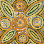 Shanna Napanangka Williams, "Napaljarri-warnu Jukurrpa (Seven Sisters Dreaming)”, Acrylic on Linen, 30x30cm, NG6772