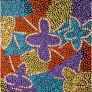 Elsie Nampijinpa Moore, "Watiya-warnu Jukurrpa (Seed Dreaming)”, Acrylic on Linen, 30x30cm, NG6771