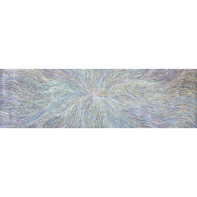 Genevieve Kamara Loy, “Bush Turkey Dreaming”, Acrylic on Canvas, 152x46cm, NG6728