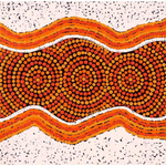 Mickaela Napangardi Lankin, "Ngapa Jukurrpa (Water Dreaming) - Puyurru”, Acrylic on Linen, 30x30cm, NG6886