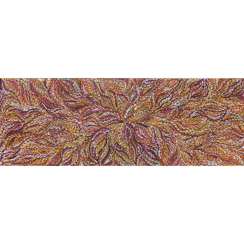 
                
                    Load image into Gallery viewer, Rosemary Petyarre (Pitjara), &amp;quot;Bush Yam, Medicine Leaf”, Acrylic on Canvas, 196x71cm, NG7033
                
            