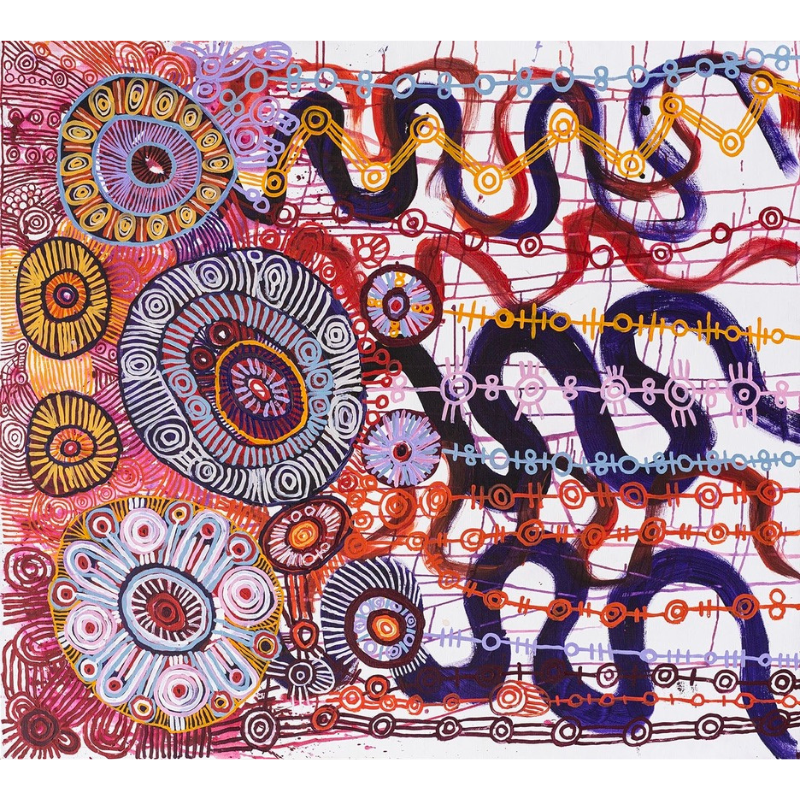 
                
                    Load image into Gallery viewer, Yaritji Young, &amp;quot;Tjala - Honey Ant Dreaming&amp;quot;, Acrylic on Linen, 151x137cm, NG7201
                
            