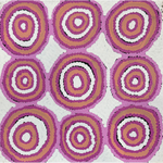 Roschelle Nampijinpa Major, “Warna Jukurrpa (Snake Dreaming)”, Acrylic on Linen, 30x30cm, NG7324