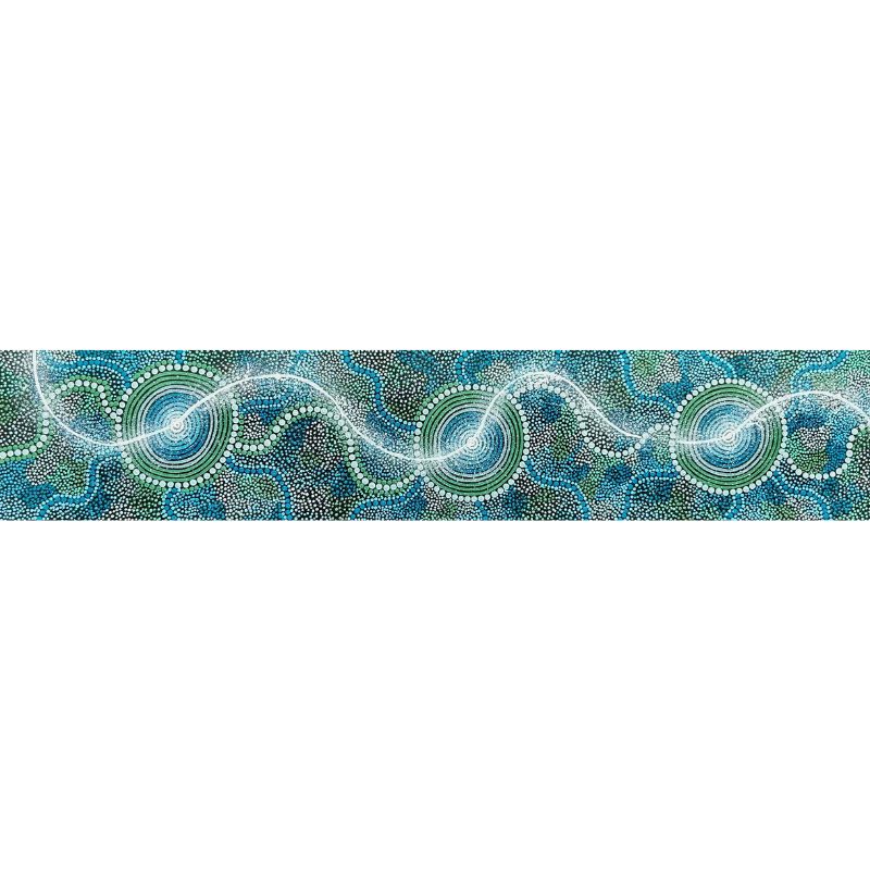 
                
                    Load image into Gallery viewer, Davinder Hart, &amp;quot;Mother Earth, Father Biami, Ancestors&amp;quot;, Acrylic on Canvas, 150x30cm, NG7318
                
            