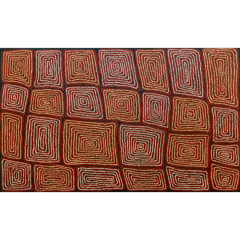 
                
                    Load image into Gallery viewer, Thomas Tjapaltjarri, &amp;quot;Tingari&amp;quot;, Acrylic on Linen, 152x91cm, NG7275
                
            