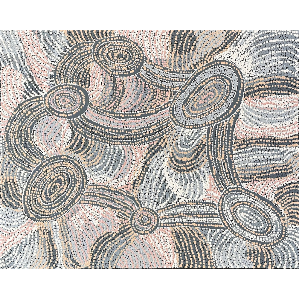 
                
                    Load image into Gallery viewer, Angela Kani George, &amp;quot;Piltati - Two Women Digging for Goanna&amp;quot;, Acrylic on Canvas, 71x56cm, NG7097
                
            