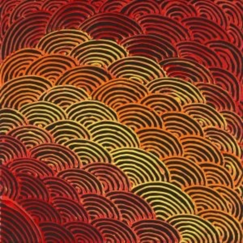 
                
                    Load image into Gallery viewer, Reanne Nampijinpa Brown, &amp;quot;Ngapa Jukurrpa (Water Dreaming) - Mikanji&amp;quot;, Acrylic on Linen, 30x30cm, NG7140
                
            