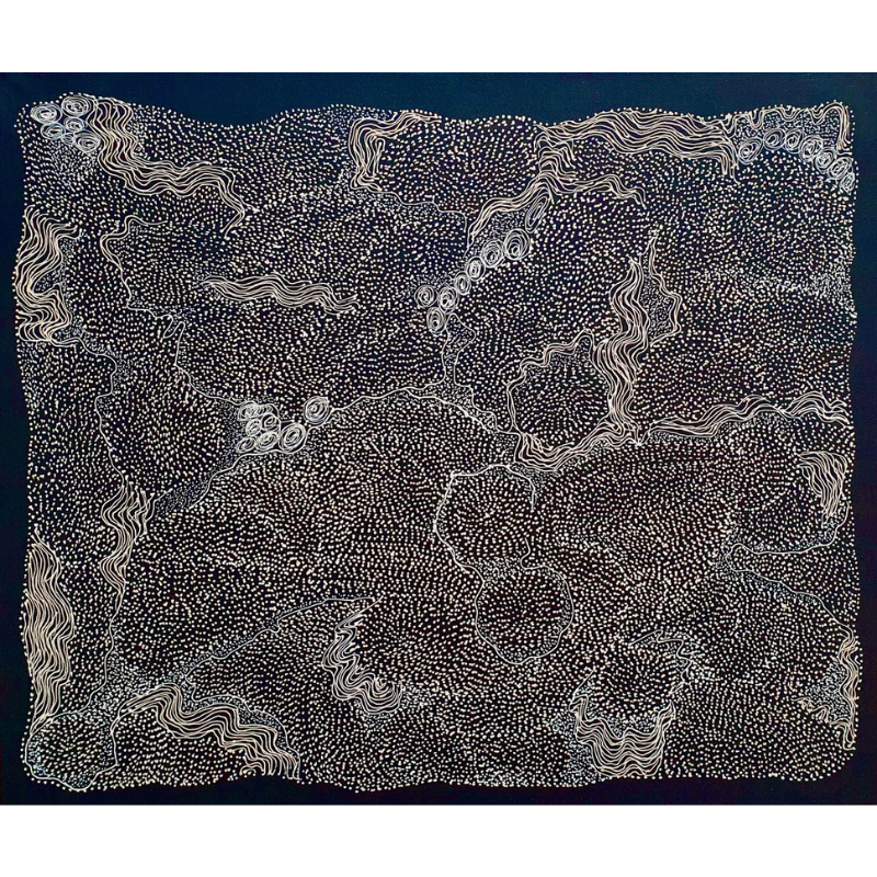 Jorna Newberry, “Ngintaka - Perentie”, Acrylic on Linen, 91x76cm, NG7080